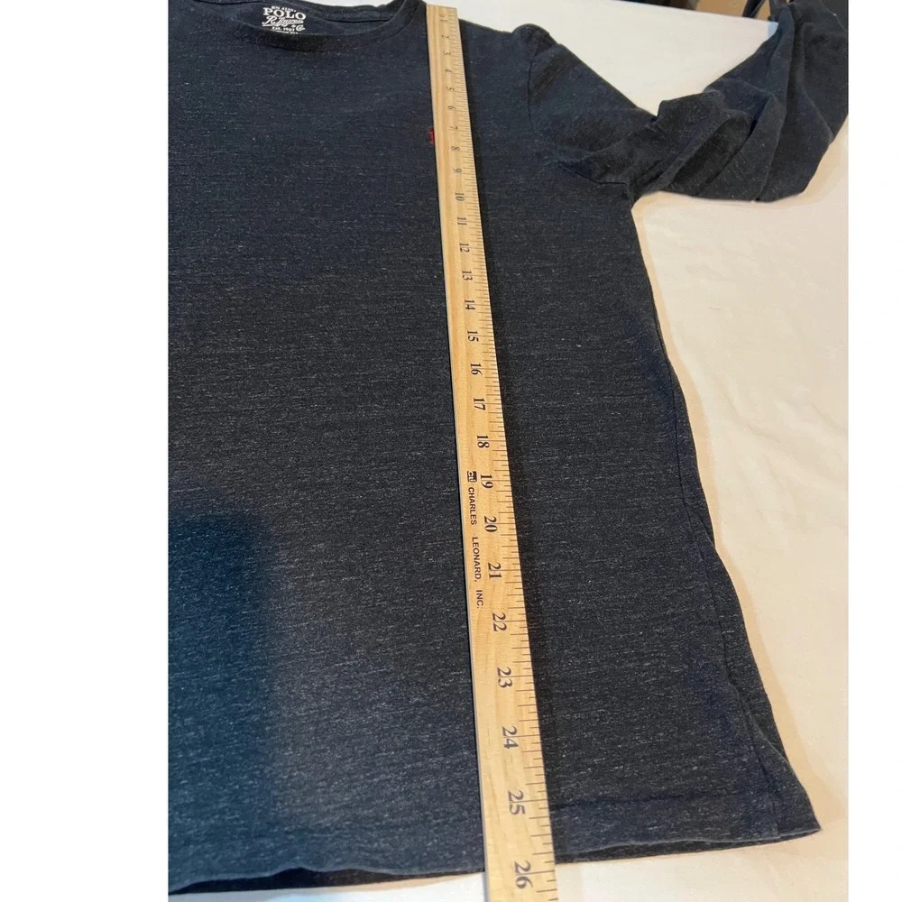 Polo Ralph Lauren Long Sleeve T-Shirt Mens L Charcoal Grey Custom Fit Cotton A23